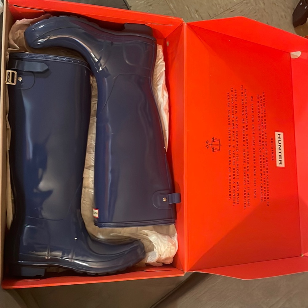 Hunter Boots tall gloss adjustable calf